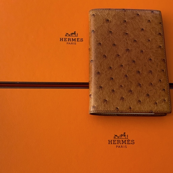 Hermes Other - NEW HERMES Brown Ostrich Agenda/Notebook Cover Telephone Book Calendar